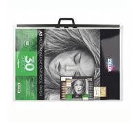 Zieler Clear Art Project Case Tough Clear PVC | Gussetted to Hold Approx 100 Sheets of Paper (A2)