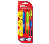 Zieler Ergonomic Handwriting Rollerball Cartridge Pen (twin pack) Suitable for right & left handed use - Soft rubber ergonomic grip - Extra smooth medium-point 0.7mm nib - 2 ink cartridges