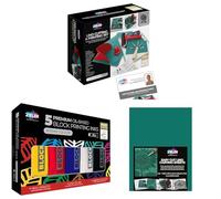 Zieler Lino Cutting & Printing Starter Kit + 5 Premium Oil-Based Block Printing Ink Sets (Pack of 50ml) + A5 Lino Block Sheets (Pack of 5)