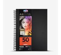 Zieler : Mixed Media Sketchbook : Spiral Bound : 150gsm : 50 Sheets : A5 : Portrait