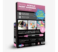 Zieler : Paint Markers : Starter Set : Pastel Colours : Set of 8 with Pad