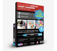 Zieler : Paint Markers : Starter Set : Vibrant Colours : Set of 8 with Pad