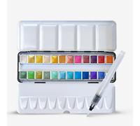 Zieler : Premium Watercolour : Half Pan : Metal Box : Metallic : Set of 24