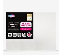 Zieler : Stretched White Canvas Boards : 14x18in (Apx. 35.5x45.5cm) : Pack of 2