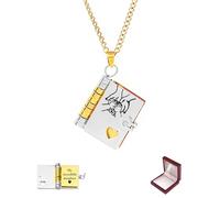 ziella Incredible Dɑughter Love Book Necklace-To My Daughter Book Pendant Necklace Adjustable Stainless Steel Jewelry Openable with 6 Pages of Gifts, One Size, Stainless Steel, No Gemstone