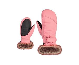 Ziener Girls' LED Ski Mittens/Winter Sports | Warm, Breathable, Pink Vanilla stru, 6.5