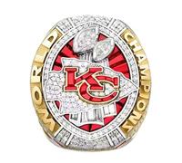 ZIERVIA Football Champion Ring-Kansas Mahomes 15 - Commemorative Gift for Fans(2019-2020,10#)