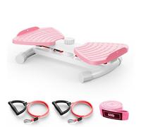 Zieuyend Waist Twister Ab Machine, 300 lbs Capacity Exercise Twist Board with Resistance Bands, Core Trainer Belly Fat Burner, Noiseless Waist Sculptor with Foot Massage for Home Gym (Red)