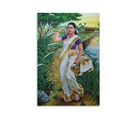 ZIF Kerala Girl in Temple Poster Decorative Painting Canvas Wall Posters And Art Picture Print Modern Family Bedroom Decor Posters 24x36inch(60x90cm)