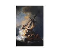 ZIF Rembrandt Christ Storm On Lake Of Galilee Poster Decorative Painting Canvas Wall Posters And Art Picture Print Modern Family Bedroom Decor Posters 24x36inch(60x90cm)