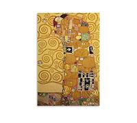 ZIF The Embrace (Fulfilment) by Gustav Klimt Poster Decorative Painting Canvas Wall Posters And Art Picture Print Modern Family Bedroom Decor Posters 08x12inch(20x30cm)