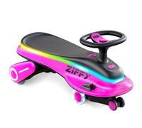 ZIFFY 45W 5.5A Electric Wiggle Car with Pedal, Light-Up, Rechargeable Battery, 2-in-1 Swing Car, 2 Speed Ride-On Toy, Anti-Rollover, Flashing Wheels, for Ages 3+ (Up to 110 lbs)