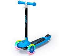 ZIFFY-Kick Scooter for Ages 3-5, 3-Wheel Toddler Scooter with LED Light-Up Wheels, Support up to 50kgs, Adjustable Height 44-70cm, Blue, Gift-ready packaging