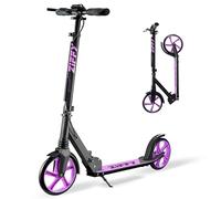 ZIFFY-Kick Scooter for Kids Ages 8-12, Kids Scooter Adjustable Height, Foldable, Safe & Smooth Ride, Ideal for Boys & Girls Outdoor Fun(Black, Purple, Green)