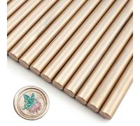 Zifospy 26-Piece 7mm Mini Wax Seal Sticks for Glue Guns - Elegant Sealing for Wedding Invitations, Greeting Cards, Wine Bottles & DIY Crafts (Champagne Gold)