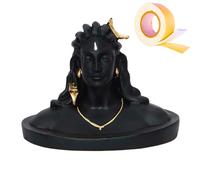 zig zag Adiyogi Lord Shiva Statue Perfect for Car Dashboard and Home/Office Decor - Black, 4.5 Inch Includes Double Sided Tape for Easy Installation!
