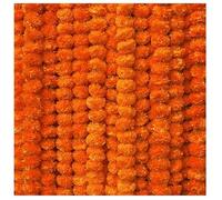 zig zag Artificial Marigold Garland (5pcs Pack) - Ideal for Weddings,Birthday, Christmas Decorations, and Diwali Celebrations, Faux Garlands 5 Strings - 4.5-5 Ft Long (Orange)