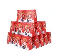 zig zag Christmas Gift Hamper Boxes (12pcs Pack) - Ideal for Children Gifts, Party Favors,Celebration,Return Gifts & Festive Gifting Xmas Printed Paper Boxes with Thread 6 x 3 x 6 Inch, Red
