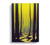 Zig Zag Forest No.2 Canvas Print | Gallery Wrapped 30mm Frame Wall Art | 30x20 inches | Ready to Hang | Modern Landscape Picture | Living Room Bedroom Lounge Office