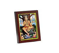 zig zag God Dakshinamurthy / Dakshinamoorthy Small Photo Frame For Wall Table Pooja Room Size Small ( 6x8 inches, Acrylic Glass), Rectangular, Brown
