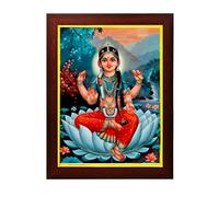 zig zag Goddess Bala Tripura Sundari Photo Frame For wall / Pooja room Size Medium ( 9.5 x 13.5 inches, Acrylic Glass) Brown