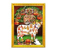 zig zag Goddess Gau Matha Kuberan Astha Lakshmi Photo Frame For Wall / Table / Pooja Room ( 7x9 inches, Acrylic Glass) Golden