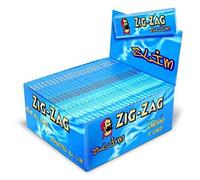 Zig Zag Green/Blue Slim/Red/Silver Slim/Unbleached Brown King Size Rolling Papers by Trendz (Blue, 20 Booklets)
