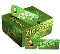 Zig Zag Green/Blue Slim/Red/Silver Slim/Unbleached Brown King Size Rolling Papers by Trendz (Green, 50 Booklets)