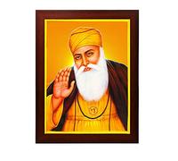zig zag Guru Nanak Dev Ji Photo Frame For Wall hanging ,Temple , Table , Pooja Room (9.5 x 13.5 inches, Acrylic Glass)
