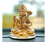Zig Zag Handmade Bajrang Bali Hanuman Idol, Perfect for Car Dashboard, Office & Home Decor, 8cm, Golden, DivineGold-8