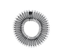 Zig Zag Headband 30Pieces Full Circular Stretch Comb Headbands Flexible Plastic Circle Hair Wrap Hairband Holder(Black)