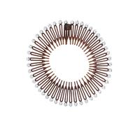 Zig Zag Headband 30Pieces Full Circular Stretch Comb Headbands Flexible Plastic Circle Hair Wrap Hairband Holder(Coffee)