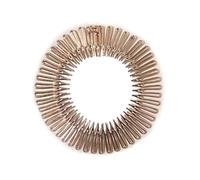 Zig Zag Headband 8pcs Women Plastic Full Circle Stretch Flexible Comb Teeth Headband Hair Band Clip Fixed Accessories(Champagne)
