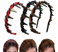Zig Zag Headband - Vintage High Cranium Artificial Pearl Hairband - Sparkling Diamond Wave Hair Bands for 1 Second Fluffy High Cranial Top - Raise the Hairline, Create a Face-Shaping Effect