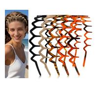 Zig Zag Headbands for Women, Plastic Wavy Hair Band with Teeth Comb Classic 90s Hair Accessories for Face Washing Skin Care Makeup Hair Holder Everyday Use Tortoise Brown Black Head Band