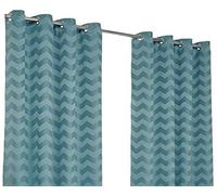 Zig Zag Kingfisher Ring Top / Eyelet Fully Lined Readymade Curtain Pair 46x72in(116x182cm) Approximately By Hamilton McBride®