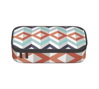 Zig Zag Lines print Large Capacity Pencil Case Pouch Organizer Portable Bag Makeup Bag Cosmetic Bag