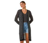 Zig Zag Longline Cardigan Roman Black 12
