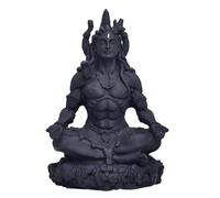 Zig Zag Mahayogi Shiva Sculpture - 3.5 Inch Shiv Shankar Bholenath Mahadev Resin Statue for Car Dashboard, Home, Office, Black
