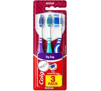 Zig Zag Medium Manual Toothbrush - 3 Count by Smart Cutie | Multi Angle Cross Bristles with Flexible Neck for Gum Comfort, Pack of 1