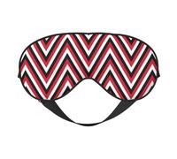 Zig-Zag Pattern of Trinidad & Tobago Colors Eye Mask Sleep Mask Light BlockBlindfold Night Eyes Cover Soft Pressure-Free Eyeshade with Elastic Strap for Home Travel Office Nap Yoga