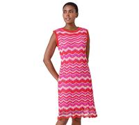 Zig Zag Print Knitted Shift Dress Roman Pink 20