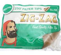ZIG-ZAG Reseal able Bag Safety Fresh White Rolling 250 Filter Menthol Slim Tips
