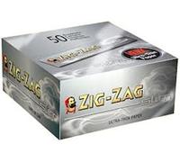 Zig Zag Silver Slim Ultra Thin King Size Rolling Papers - Box of 50 Booklets by Trendz