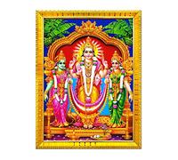 zig zag Srivalli Devasena Subramanya Swamy Kartikeya God Photo Frame For Wall / Table / Pooja Room ( 7x9 inches, Acrylic Glass) Golden