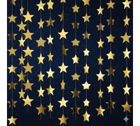 zig zag Star Paper Garland Banner (10pcs Pack) Ideal for Christmas,Wedding,Birthday,Festival, New Year Party Decoration Start Paper Garlands 10 Strings 3.6 ffeet (Gold)