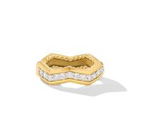 Zig Zag Staxâ„¢ Ring in 18ct Yellow Gold with Diamonds - Ring Size L.5