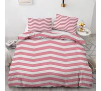 Zig Zag Stripe Double Duvet Cover Set 3pcs, Chevron Bedding Sets, Reversible Breathable Quilt Cover with 2 Pillowcases 50x75cm, Zipper Closure, Bedroom Decor
