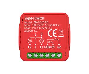 Zigbee 3.0 Connected Double Switch 2x100W (without Neutral) with Voice Control