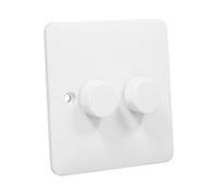 Zigbee Dimmer Smart Switch compatible with Home Assistant, Philips Hue, Hubitat, Amazon Echo | No Neutral Wire | 2-way compatible | LED & Incandescent [RD1 white 2-gang]